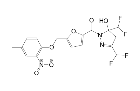3,5-bis(difluoromethyl)-1-{5-[(4-methyl-2-nitrophenoxy)methyl]-2-furoyl}-4,5-dihydro-1H-pyrazol-5-ol