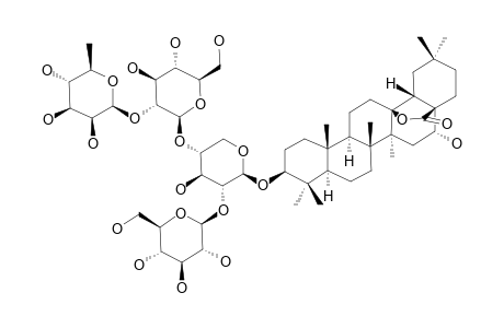 #3;3-BETA-O-{BETA-D-RHAMNOPYRANOSYL-(1->2)-O-BETA-D-GLUCOPYRANOSYL-(1->4)-{O-BETA-D-GLUCOPYRANOSYL-(1->2)}-ALPHA-L-ARABINOPYRANOSYL}-16-ALPHA-HYDROXYOLEAN-28,1