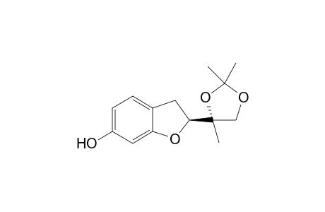 (2S*,1' S*)-6-Hydroxy-2-[5'-methyl-2',2'-dimethyl-1',3'-dioxacyclpent-5'-yl]-2,3-dihydrobenzofuran