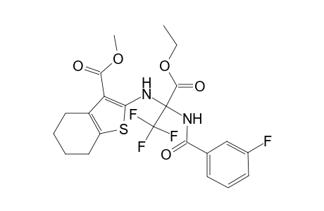 Benzothiophene-3-carboxylic acid, 4,5,6,7-tetrahydro-2-[1-ethoxycarbonyl-2,2,2-trifluoro-1-(3-fluorobenzoylamino)ethylamino)-, methyl ester