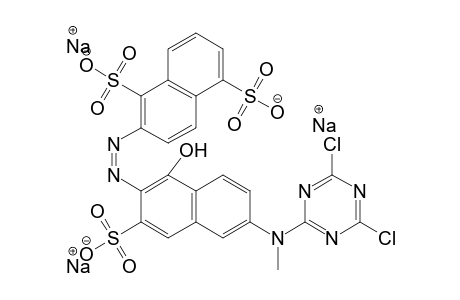 1,5-Napthalenedisulfonic acid, 2-[[6-[(4,6-dichloro-1,3,5-triazin-2-yl)methylamino]-1-hydroxy-3-sulfo-2-naphthanyl]azo]-
