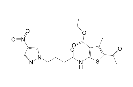 5-Acetyl-4-methyl-2-[4-(4-nitropyrazol-1-yl)butanoylamino]thiophene-3-carboxylic acid ethyl ester