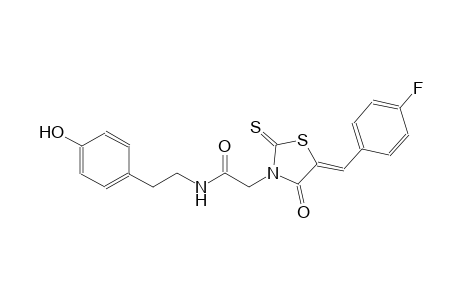 2-[(5Z)-5-(4-fluorobenzylidene)-4-oxo-2-thioxo-1,3-thiazolidin-3-yl]-N-[2-(4-hydroxyphenyl)ethyl]acetamide