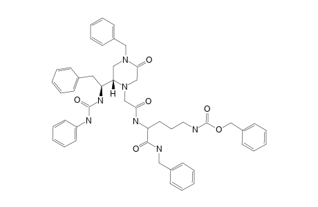 N-[2-[4-BENZYL-5-OXO-(2S)-[2-PHENYL-(1S)-(3-PHENYLUREIDO)-ETHYL]-PIPERAZIN-1-YL]-ACETYL]-ORN(Z)-NH-BN