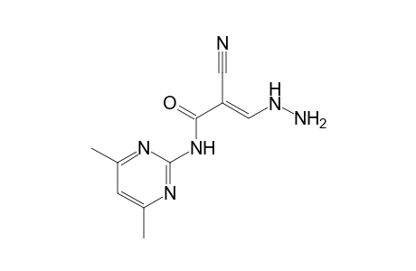 (E)-2-Cyano-N-(4,6-dimethylpyrimidin-2-yl)-3-hydrazinylacrylamide