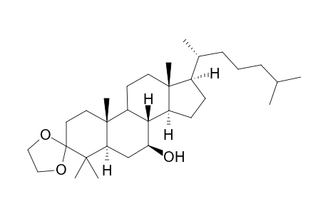 (5'.alpha.,7'.beta.)-4',4'-Dimethylspiro[1,3-dioxolane-2,3'-cholestan-7'-ol]