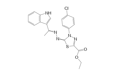 Ethyl 5-((1-(1H-indol-3-yl)ethylidene)hydrazono)-4-(4-chlorophenyl)-4,5-dihydro-1,3,4-thiadiazole-2-carboxylate
