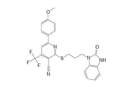 6-(4-methoxyphenyl)-2-{[3-(2-oxo-2,3-dihydro-1H-benzimidazol-1-yl)propyl]sulfanyl}-4-(trifluoromethyl)nicotinonitrile