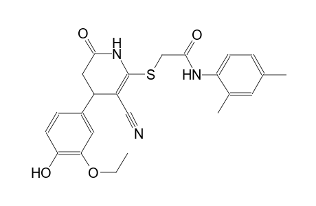 acetamide, 2-[[3-cyano-4-(3-ethoxy-4-hydroxyphenyl)-1,4,5,6-tetrahydro-6-oxo-2-pyridinyl]thio]-N-(2,4-dimethylphenyl)-
