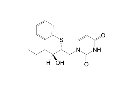 (+-)-1-[(2'R*,3'S*)-2'-Phenylthio-3'-hydroxyhexyl]uracil