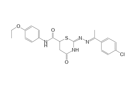 (2E)-2-{(2E)-2-[1-(4-chlorophenyl)ethylidene]hydrazono}-N-(4-ethoxyphenyl)-4-oxo-1,3-thiazinane-6-carboxamide