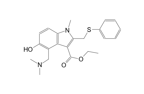 1H-indole-3-carboxylic acid, 4-[(dimethylamino)methyl]-5-hydroxy-1-methyl-2-[(phenylthio)methyl]-, ethyl ester