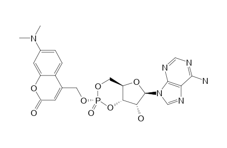 4-[[(1S,3R,6R,8R,9R)-8-(6-aminopurin-9-yl)-9-hydroxy-3-keto-2,4,7-trioxa-3$l^{5}-phosphabicyclo[4.3.0]nonan-3-yl]oxymethyl]-7-dimethylamino-coumarin
