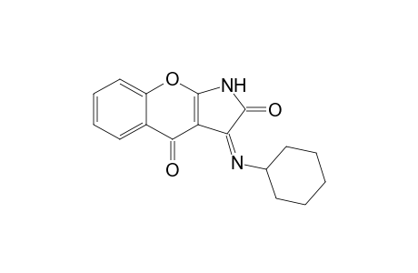 3-(Cyclohexylimino)-4-oxo-2H-1-benzopyrano[2,3-b]pyrrol-2-one