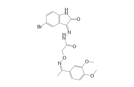 N'-[(3E)-5-bromo-2-oxo-1,2-dihydro-3H-indol-3-ylidene]-2-({[(Z)-1-(3,4-dimethoxyphenyl)ethylidene]amino}oxy)acetohydrazide