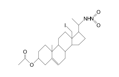 (20R)-18-Iodo-20-nitroamino-pregn-5-en-3b-yl acetate