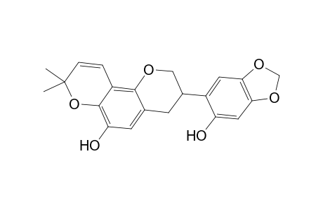 2H,8H-Benzo[1,2-b:3,4-b']dipyran-6-ol, 3,4-dihydro-3-(6-hydroxy-1,3-benzodioxol-5-yl)-8,8-dimethyl-, (S)-