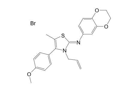 N-(3-allyl-4-(4-methoxyphenyl)-5-methyl-1,3-thiazol-2(3H)-ylidene)-2,3-dihydro-1,4-benzodioxin-6-amine hydrobromide