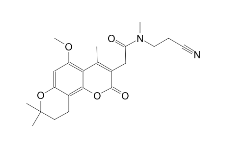 N-(2-cyanoethyl)-2-(5-methoxy-4,8,8-trimethyl-2-oxo-2,8,9,10-tetrahydropyrano[2,3-f]chromen-3-yl)-N-methylacetamide