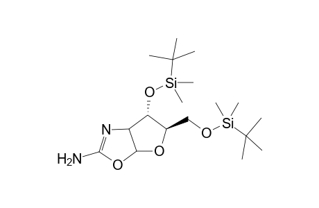 2-Amino-3',5'-bis(O-tert-butyldimethylsilyl-.beta.-D-arabin-ofuran[1',2':4,5]-2-oxazoline