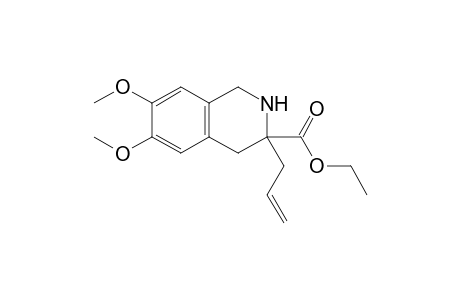 1,2,3,4-Tetrahydro-6,7-dimethoxy-3-allyl-3-isoquinolinecarboxylic acid ethyl ester
