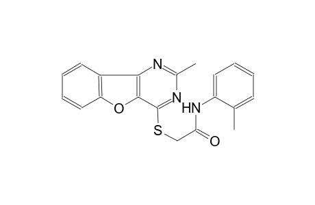 2-[(2-methyl[1]benzofuro[3,2-d]pyrimidin-4-yl)sulfanyl]-N-(2-methylphenyl)acetamide