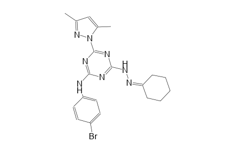cyclohexanone [4-(4-bromoanilino)-6-(3,5-dimethyl-1H-pyrazol-1-yl)-1,3,5-triazin-2-yl]hydrazone