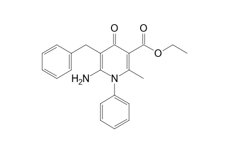 6-amino-5-benzyl-1,4-dihydro-2-methyl-4-oxo-1-phenylnicotinic acid, ethyl ester