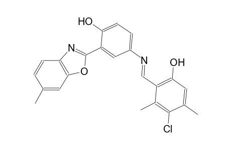 phenol, 4-chloro-2-[(E)-[[4-hydroxy-3-(6-methyl-2-benzoxazolyl)phenyl]imino]methyl]-3,5-dimethyl-