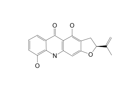 ORICIACRIDONE-D;(+)-1,5-DIHYDROXY-2-ISOPROPENYLDIHYDROFURAN-[2,3-B]-ACRIDONE