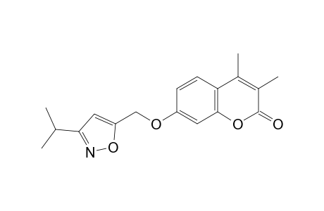 2H-1-Benzopyran-2-one, 3,4-dimethyl-7-[[3-(1-methylethyl)-5-isoxazolyl]methoxy]-