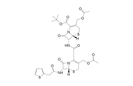 3-(hydroxymethyl)-7-{{3-(hydroxymethyl)-8-oxo-7-[2-(2-thienyl)acetamido]-5-thia-1-azabicyclo[4.2.0]oct-2-en-2-yl}carboxamido}-8-oxo-5-thia-1-azabicyclo[4.2.0]oct-2-ene-2-carboxylic acid, tert-butyl ester, diacetate (ester)