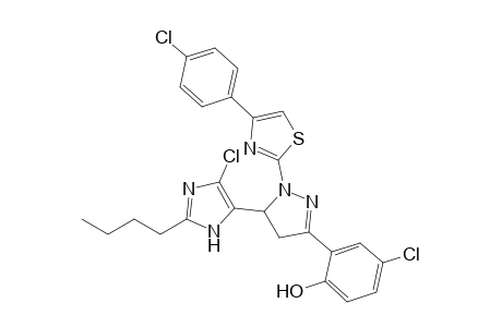 1-(4-(4'-chlorophenyl)-2-thiazolyl)-3-(5-chloro-2-hydroxyphenyl)-5-(2-butyl-4-chloro-1H-imidazol-5yl)-2-pyrazoline