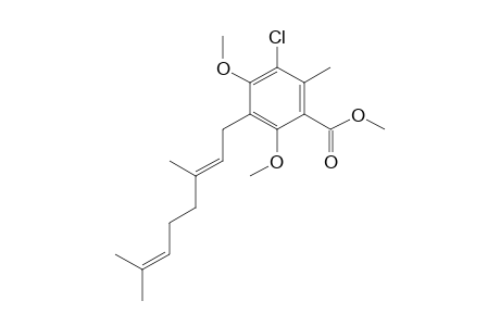 Methyl 3-chloro-5-[(E)-3,7-dimethyl-2,6-octadienyl]-4,6-dimethoxy-2-methylbenzoate