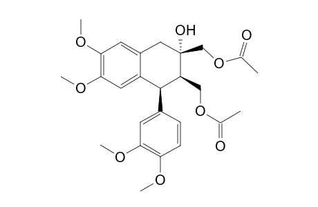 Di-O-methyl epicycloolivil diacetate (2,3-Dimethoxy-5-(3,4-dimethoxyphenyl)-6-acetoxymethyl-6-acetoxytetrahydronaphthalene)