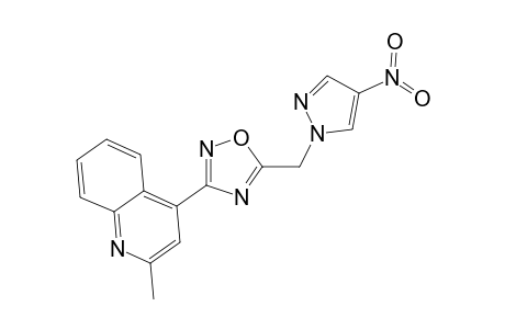 Quinoline, 2-methyl-4-[5-[(4-nitro-1H-pyrazol-1-yl)methyl]-1,2,4-oxadiazol-3-yl]-