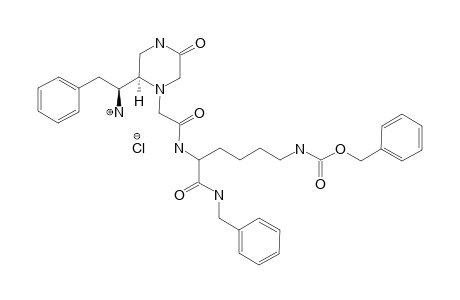 N-[2-[(2R)-[(1S)-AMINO-2-PHENYLETHYL]-5-OXOPIPERAZIN-1-YL]-ACETYL]-LYS(Z)-NH-BN-HYDROCHLORIDE