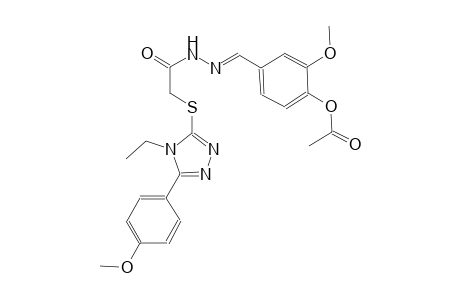 4-{(E)-[({[4-ethyl-5-(4-methoxyphenyl)-4H-1,2,4-triazol-3-yl]sulfanyl}acetyl)hydrazono]methyl}-2-methoxyphenyl acetate