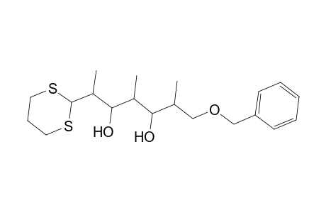 (+-)-2,4,6-Trideoxy-2,4,6-trimethyl-7-O-(phenylmethyl)-d-glycero-d-talo-heptose cyclic 1,3-propanediyl mercaptal