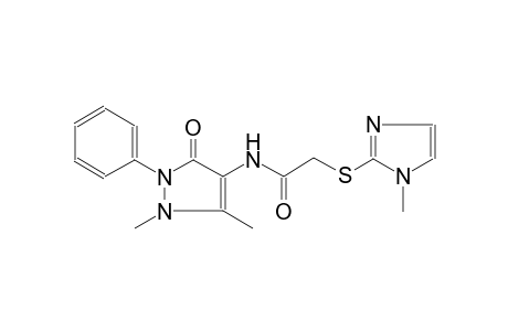 acetamide, N-(2,3-dihydro-1,5-dimethyl-3-oxo-2-phenyl-1H-pyrazol-4-yl)-2-[(1-methyl-1H-imidazol-2-yl)thio]-