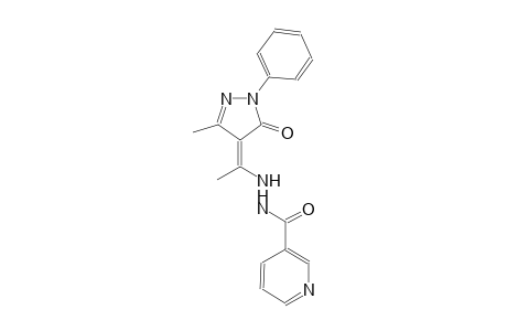 3-pyridinecarboxylic acid, 2-[(1Z)-1-(1,5-dihydro-3-methyl-5-oxo-1-phenyl-4H-pyrazol-4-ylidene)ethyl]hydrazide
