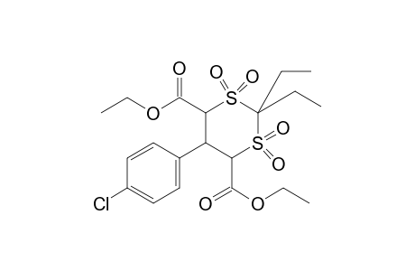 5-(p-chlorophenyl)-2,2-diethyl-m-dithiane-4,6-dicarboxylic acid, diethyl ester, 1,1,3,3-tetraoxide