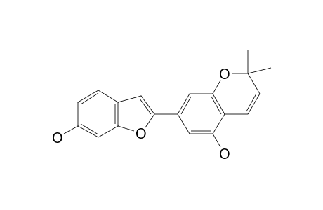 7-(6-hydroxy-1-benzofuran-2-yl)-2,2-dimethylchromen-5-ol