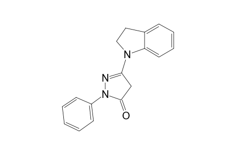 3H-pyrazol-3-one, 5-(2,3-dihydro-1H-indol-1-yl)-2,4-dihydro-2-phenyl-