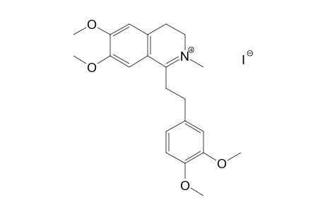 3,4-dihydro-6,7-dimethoxy-1-(3,4-dimethoxyphenethyl)-2-methylisoquinolinium iodide