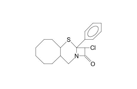 2-Chloro-2a-phenyl-2R,2ac, 3at,4,5,6,7,8,9,9ac-decahydro-1H,10H-azeto(2,1-B)cycloocta(E)-1,3-thiazin-1-one