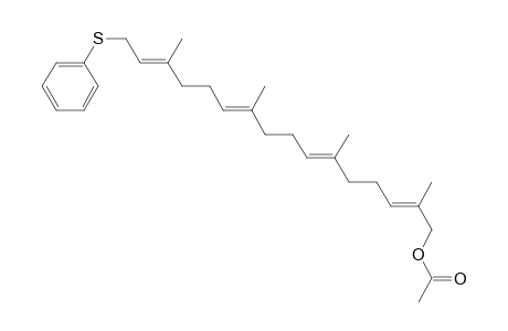 2,6,10,14-Hexadecatetraen-1-ol, 2,6,10,14-tetramethyl-16-(phenylthio)-, acetate, (all-E)-