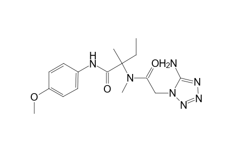 2-[2-(5-azanyl-1,2,3,4-tetrazol-1-yl)ethanoyl-methyl-amino]-N-(4-methoxyphenyl)-2-methyl-butanamide