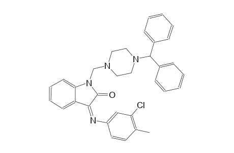 (3Z)-1-[(4-benzhydryl-1-piperazinyl)methyl]-3-[(3-chloro-4-methylphenyl)imino]-1,3-dihydro-2H-indol-2-one
