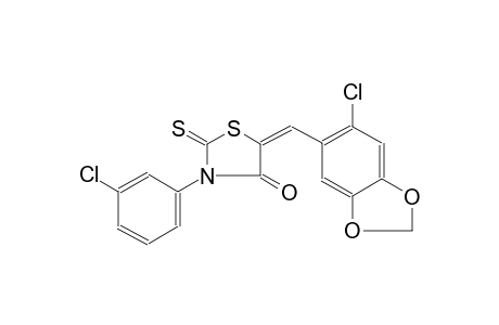 (5E)-5-[(6-chloro-1,3-benzodioxol-5-yl)methylene]-3-(3-chlorophenyl)-2-thioxo-1,3-thiazolidin-4-one